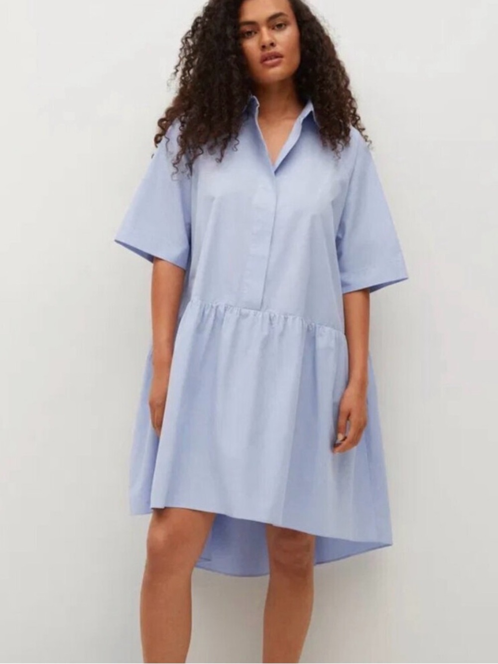 Mango Ruffled Shirt Dress Size Medium/Large